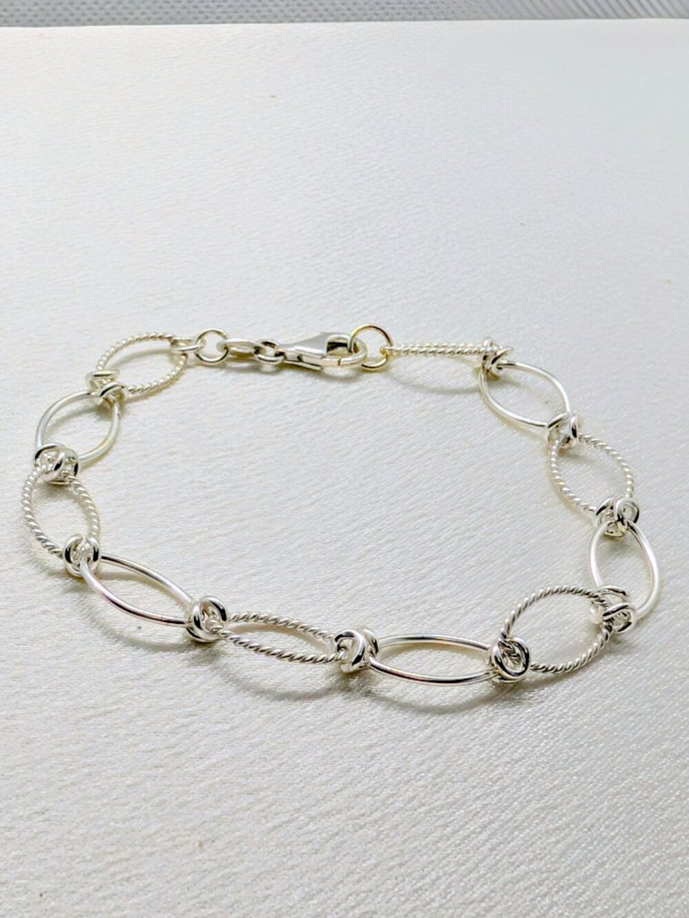 NEW 7 inch open link sterling silver bracelet